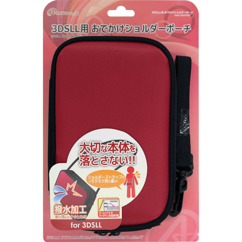 【新品即納】[ACC] New3DSLL/3DSLL用 おでかけショルダーポーチ レッド アンサー(ANS-3D047RD) (20140321)