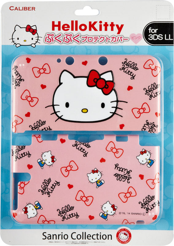 【新品即納】[ACC] 3DS LL用ハローキティ ぷくぷくプロテクトカバー(ピンク) アンサー(3DLP-PP) (20140914)