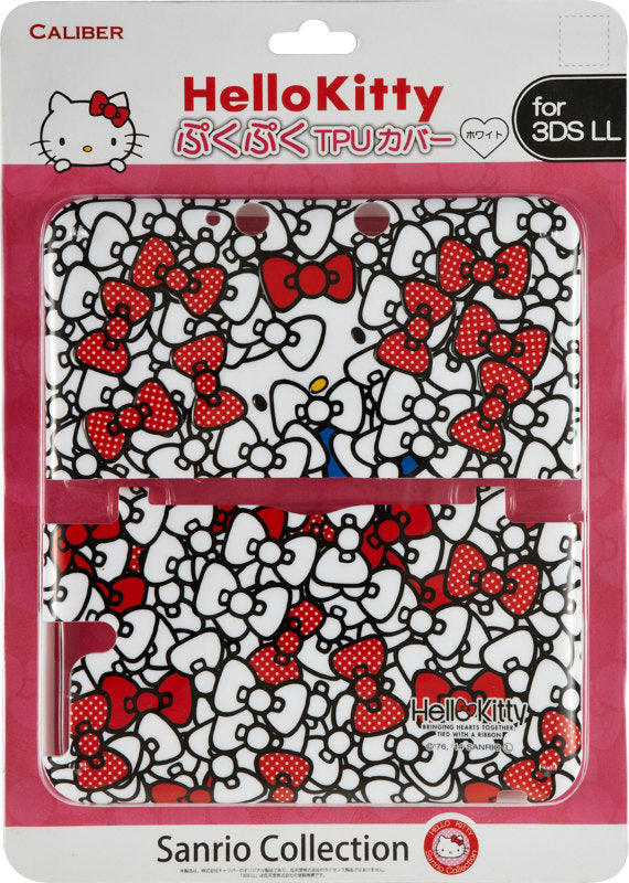 【新品即納】[ACC] 3DS LL用ハローキティ ぷくぷくTPUカバー(ホワイト) アンサー(3DLT-TW) (20140914)