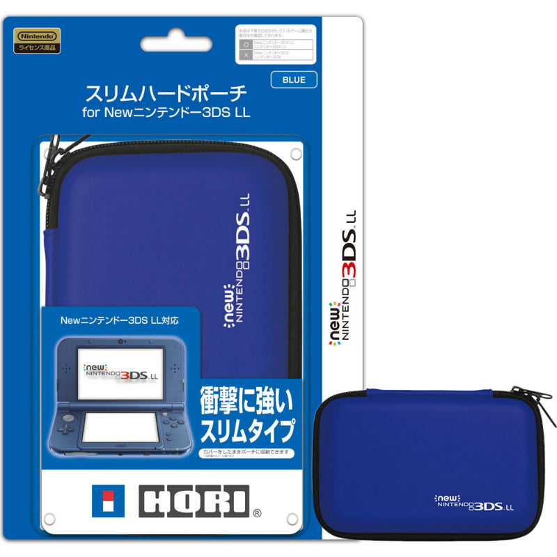 【新品即納】[ACC] スリムハードポーチ for Newニンテンドー3DS LL ブルー ホリ(3DS-423) (20141011)