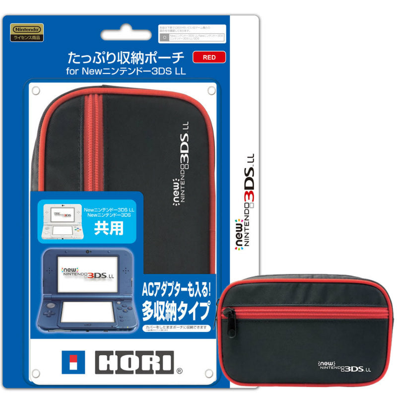 【新品即納】[ACC] たっぷり収納ポーチ for Newニンテンドー3DS LL レッド ホリ(3DS-426) (20141011)