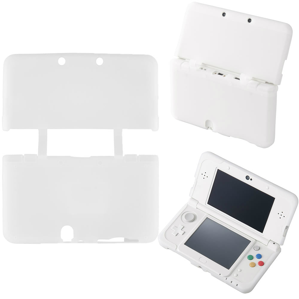 【新品即納】[ACC] CYBER・シリコンカバー(New 3DS用) クリアホワイト サイバーガジェット(CY-N3DSSCC-WH) (20150313)