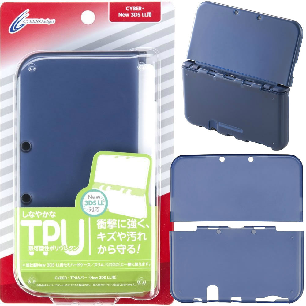 【新品即納】[ACC] CYBER・TPUカバー(New 3DS LL用) クリアネイビー サイバーガジェット(CY-N3DLTPC-NV) (20150219)