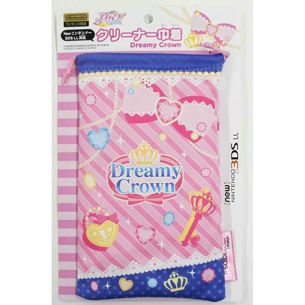 【新品即納】[ACC] アイカツ! Newニンテンドー3DSLL対応 クリーナー巾着 Dreamy Crown プレックス(AKG01-1) (20150330)