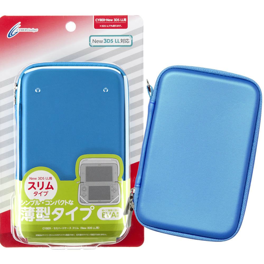 【新品即納】[ACC] CYBER・セミハードケース スリム (New 3DS LL用) ピュアブルー サイバーガジェット(CY-N3DLSSHC-PBL) (20150224)