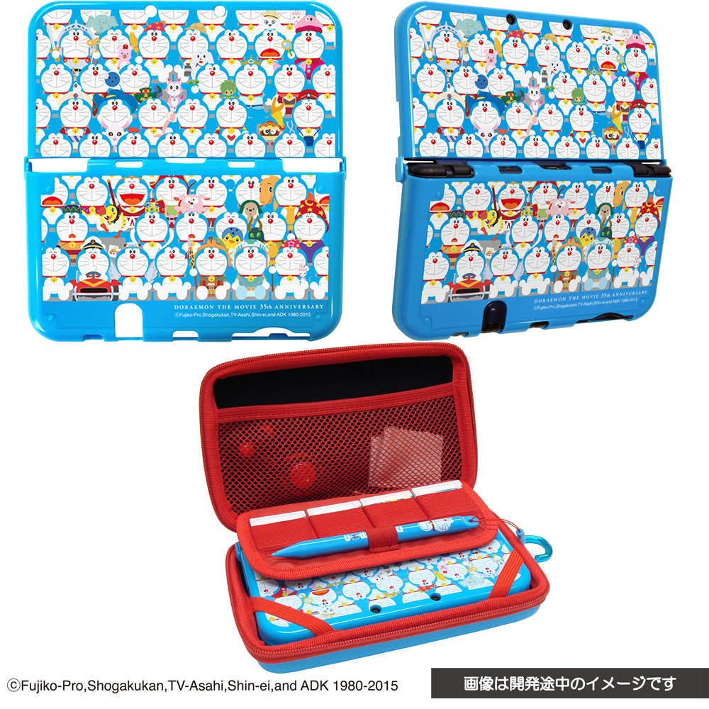 【新品即納】[OPT] ドラえもん ザ ムービー 35周年 アニバーサリーカバー (New 3DS LL用) 青 サイバーガジェット(CY-DRN3DLPTC-BL) (20150423)