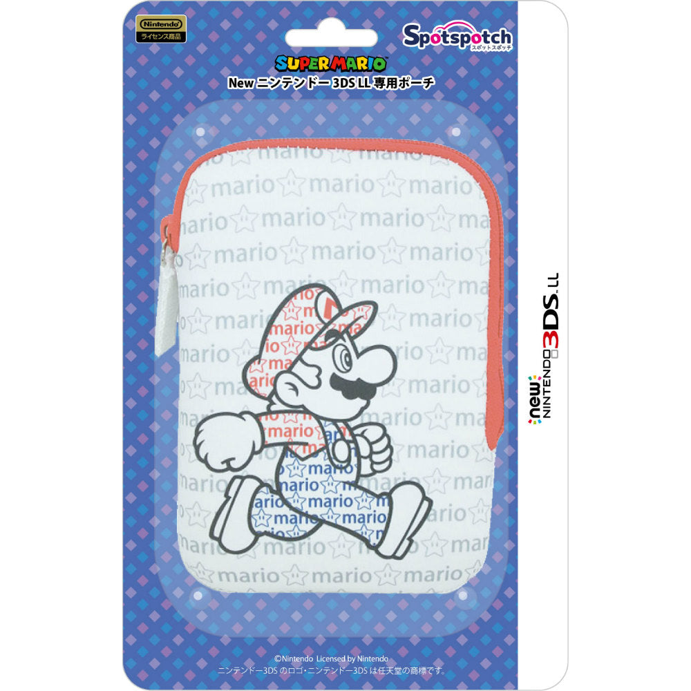 【新品即納】[ACC] Newニンテンドー3DSLL専用ポーチ Spotspotch(スポットスポッチ) 【マリオ文字柄】 三英貿易(JES306) (20150226)