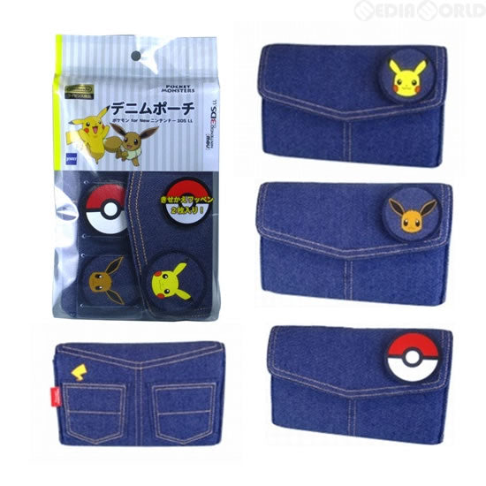 【新品即納】[ACC] デニムポーチ/ポケットモンスター for Newニンテンドー3DS LL ジェスネット(JES314) (20160825)