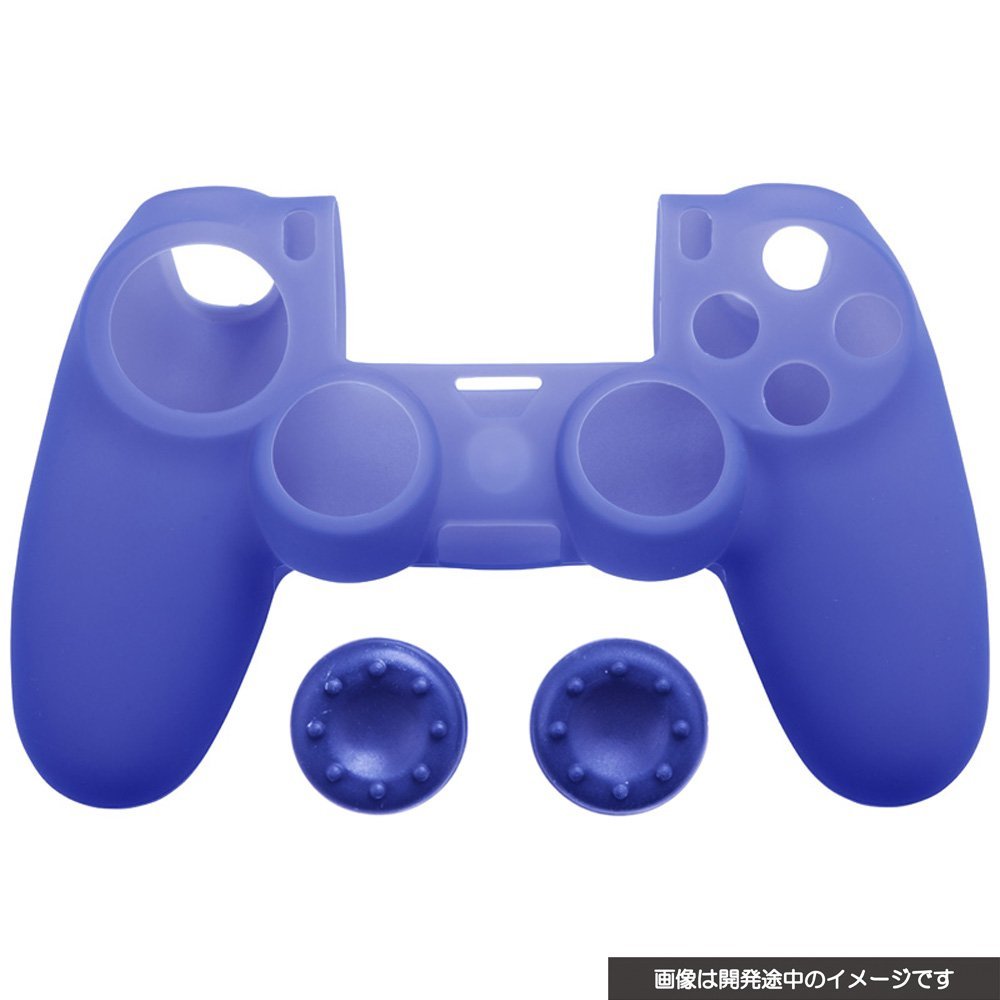 【新品即納】[ACC][PS4] CYBER・コントローラーシリコンカバーセット(PS4用) クリアブルー サイバーガジェット(CY-P4CRSCS-BL) (20161202)
