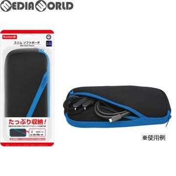 【新品即納】[ACC][Switch] スリムソフトポーチ(ブラックブルー) (Switch用) (スイッチ用) コロンバスサークル(CC-NSSSP-BB) (20170428)
