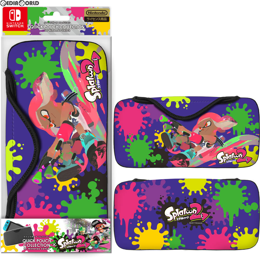 【新品即納】[ACC][Switch] QUICK POUCH COLLECTION for Nintendo Switch Splatoon2 Type-A(スイッチ クイックポーチ スプラトゥーン2) キーズファクトリー(CQP-001-1) (20170721)