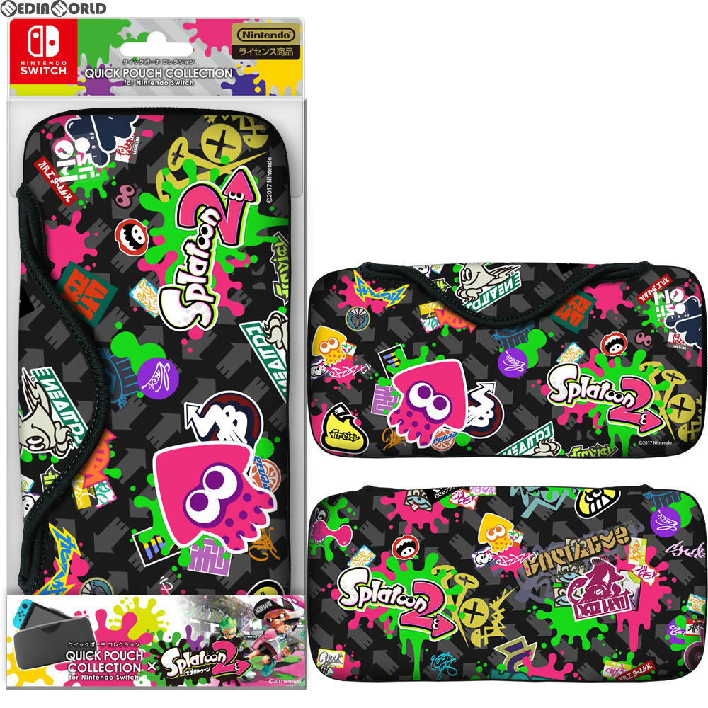 【新品即納】[ACC][Switch] QUICK POUCH COLLECTION for Nintendo Switch Splatoon2 Type-B(スイッチ クイックポーチ スプラトゥーン2) キーズファクトリー(CQP-001-2) (20170721)