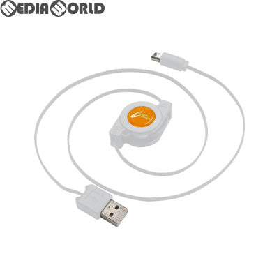 【新品即納】[ACC][3DS]CYBER・USB巻き取り充電ケーブル(New 2DS LL用) ホワイト×オレンジ サイバーガジェット(CY-N2DLUSMC-WO)(20170726)