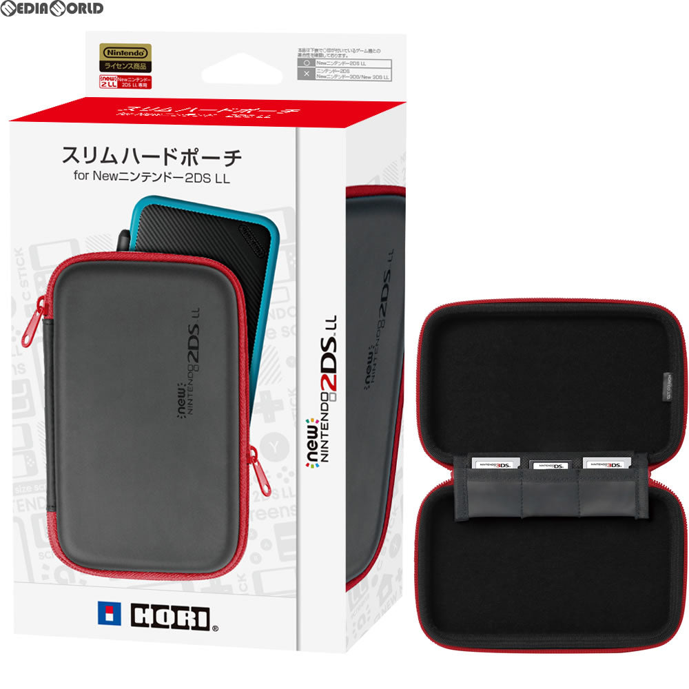 【新品】【お取り寄せ】[ACC][3DS] スリムハードポーチ for Newニンテンドー2DS LL ブラック×レッド HORI(2DS-109) (20170713)