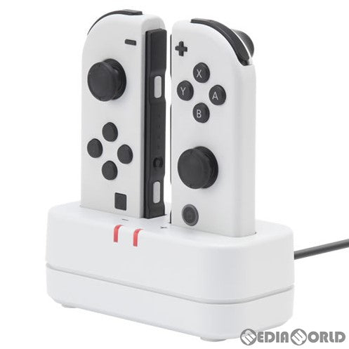 【新品即納】[ACC][Switch] CYBER・コントローラー充電スタンド(SWITCH Joy-Con用/スイッチ ジョイコン用) ホワイト サイバーガジェット(CY-NSJCCS-WH) (20220831)