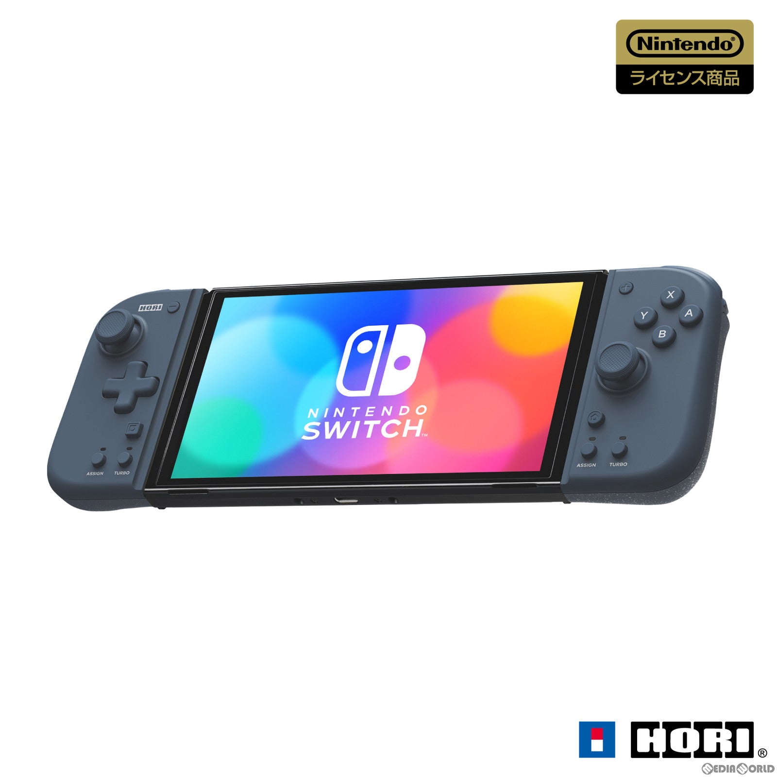 【新品即納】[ACC][Switch] グリップコントローラー FIT for Nintendo Switch(フィット for ニンテンドースイッチ) ミッドナイトブルー 任天堂ライセンス商品 HORI(NSW-397) (20220908)