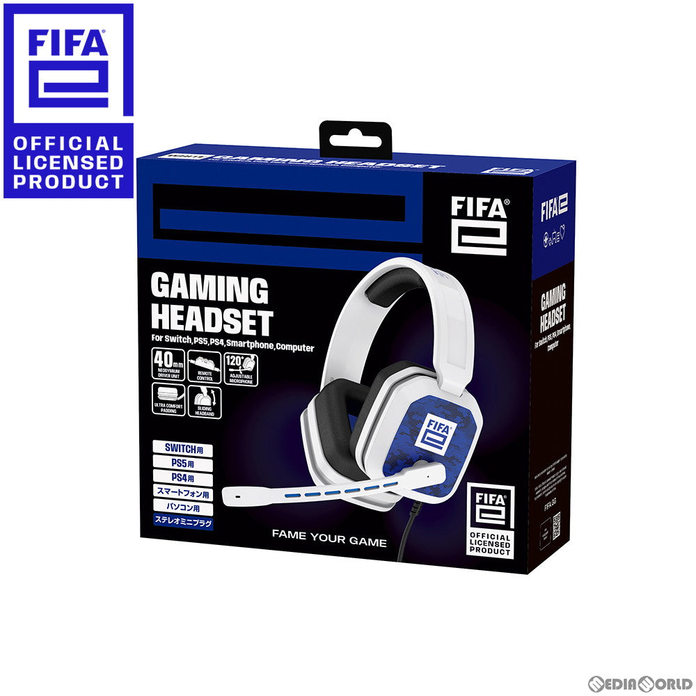 【新品即納】[ACC][PS5] FIFAe ゲーミングヘッドセット ホワイト FIFAe公式ライセンス商品 サイバーガジェット(FIFAE-GMHS-WH) (20230303)