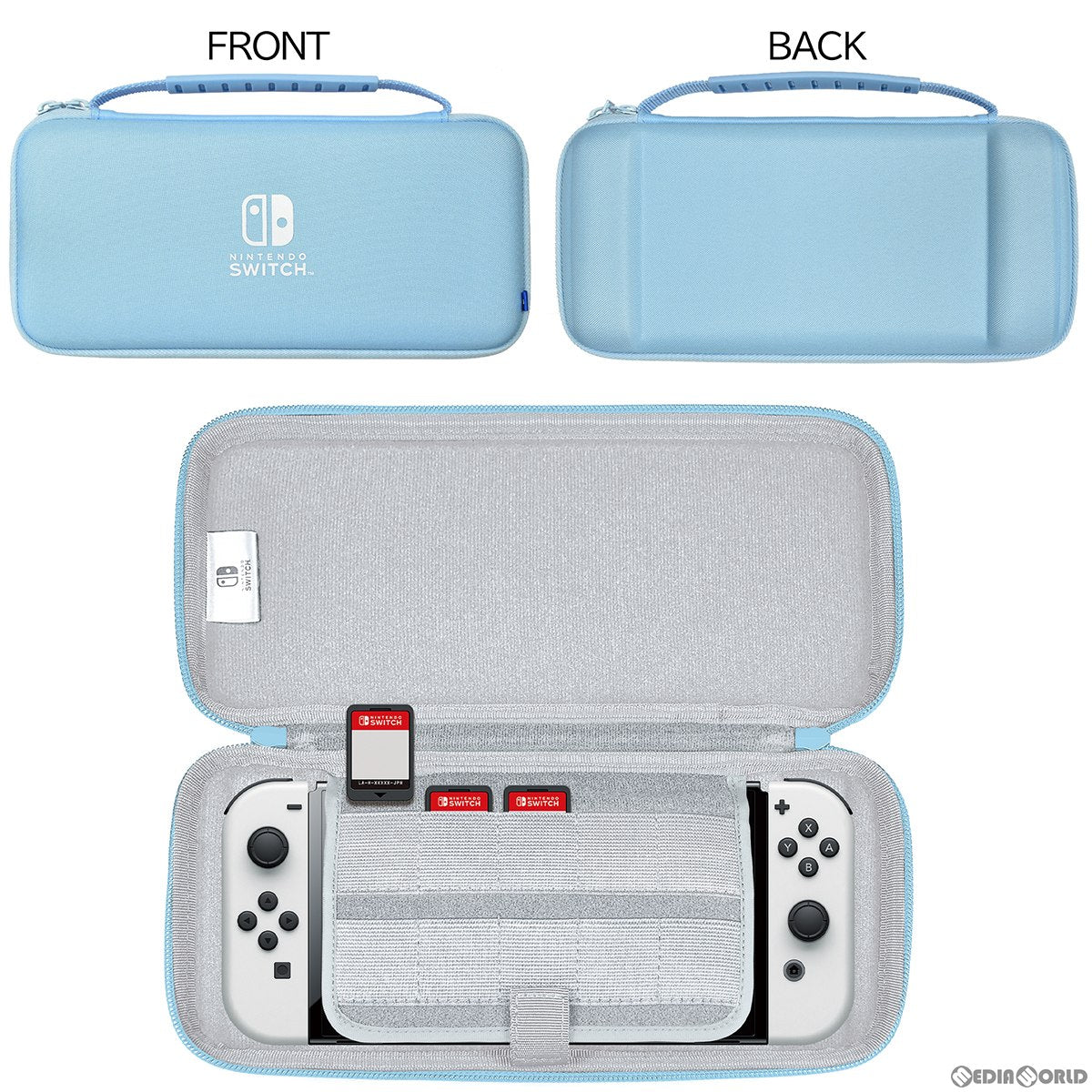 【新品即納】[ACC][Switch] スリムハードポーチ プラス for Nintendo Switch&trade;(ニンテンドースイッチ) ソルティブルー 任天堂ライセンス商品 HORI(NSW-825) (20230330)