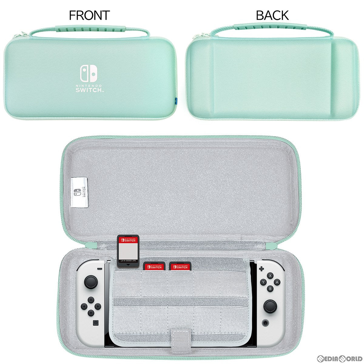 【新品即納】[ACC][Switch] スリムハードポーチ プラス for Nintendo Switch&trade;(ニンテンドースイッチ) ミントグリーン 任天堂ライセンス商品 HORI(NSW-826) (20230330)