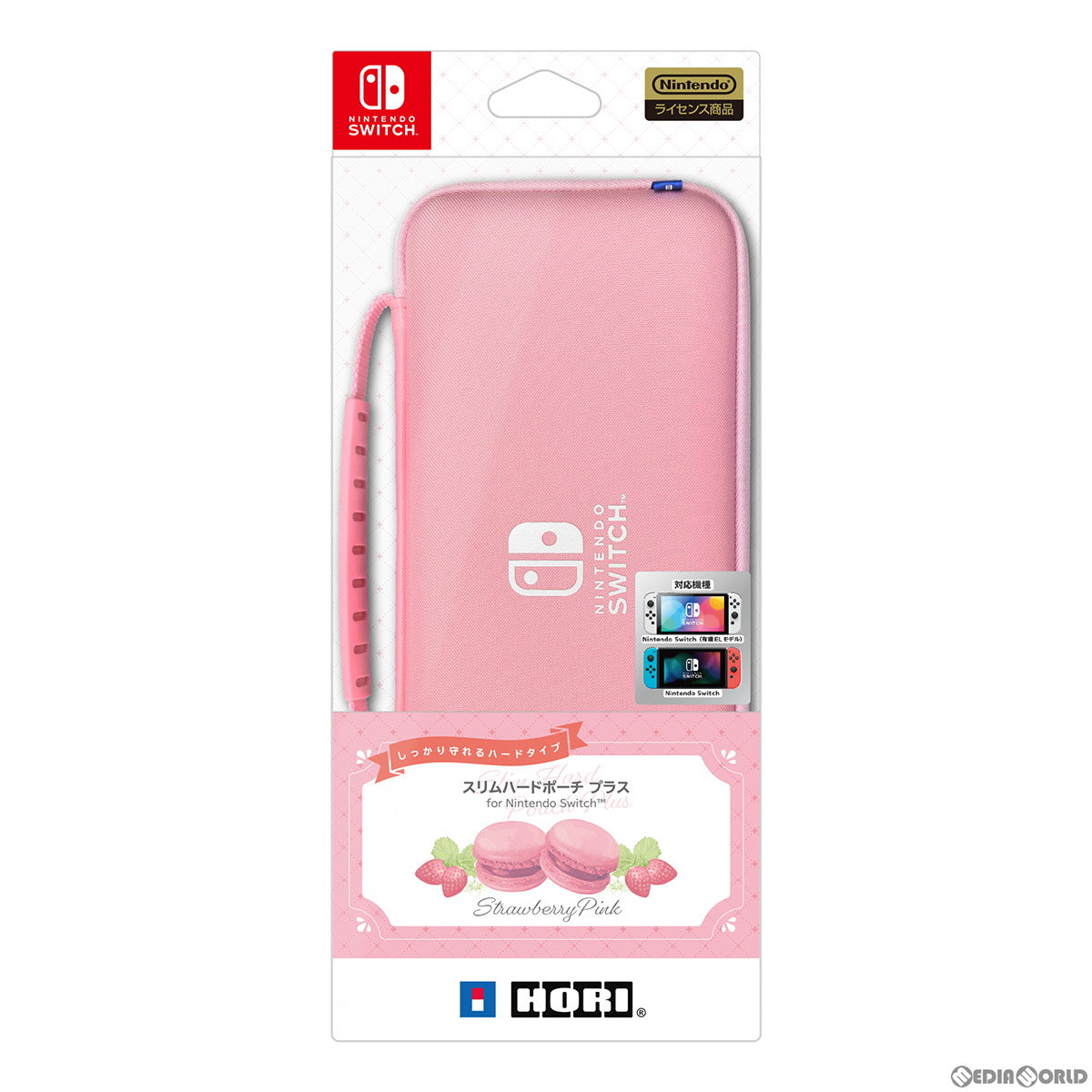 【新品即納】[ACC][Switch] スリムハードポーチ プラス for Nintendo Switch&trade;(ニンテンドースイッチ) ストロベリーピンク 任天堂ライセンス商品 HORI(NSW-827) (20230330)