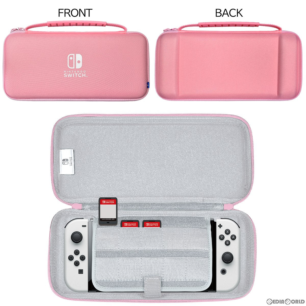 【新品即納】[ACC][Switch] スリムハードポーチ プラス for Nintendo Switch&trade;(ニンテンドースイッチ) ストロベリーピンク 任天堂ライセンス商品 HORI(NSW-827) (20230330)