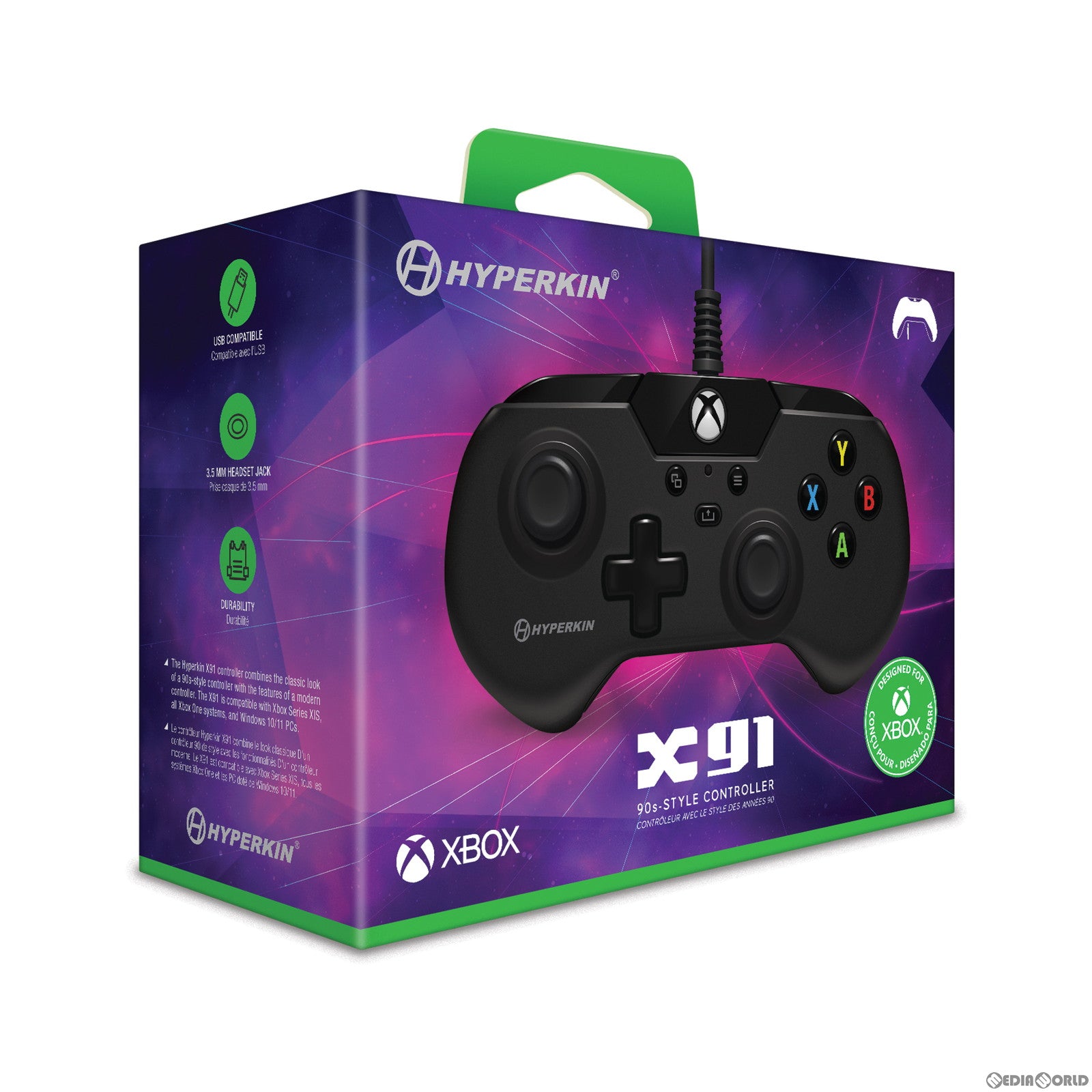 【新品即納】[ACC][XboxX/S] X91 有線コントローラー Black(ブラック) Hyperkin(M02628-BK) (20230622)
