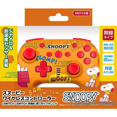 【新品即納】[ACC][Switch] スヌーピー ワイヤレスコントローラー(SWITCH/SWITCH 有機EL用) ポップオレンジ タイプツー(T2-SNPSWLC-PO) (20230810)