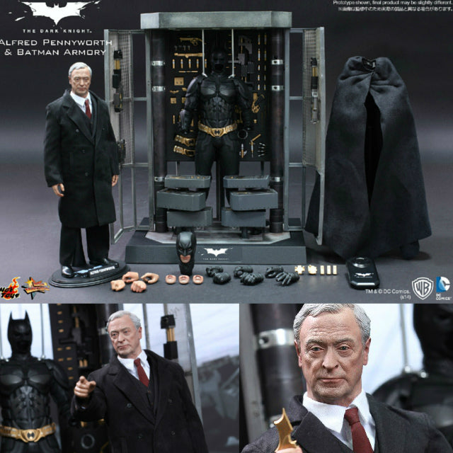 【新品即納】[FIG] ムービー・マスターピース アルフレッド・ペニーワース&バットスーツ格納庫 ダークナイト バットマン ホットトイズ(20141031)