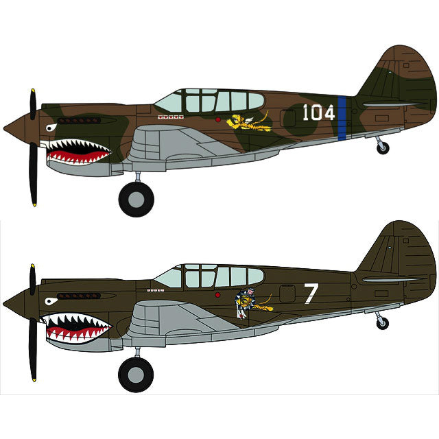【新品即納】[PTM] 2082 1/72P-40Eウォーホークフライングタイガースコンボ2機セットプラモデル ハセガワ(20140215)