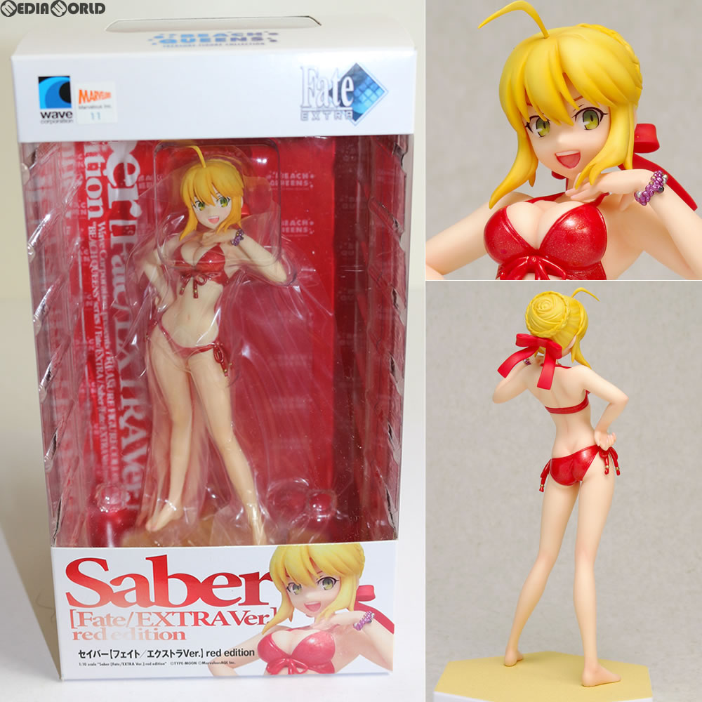 【中古即納】[FIG] BEACH QUEENS(ビーチクイーンズ) セイバー フェイト/エクストラVer. red edition 1/10 完成品 フィギュア ウェーブ(WAVE) (20140926)