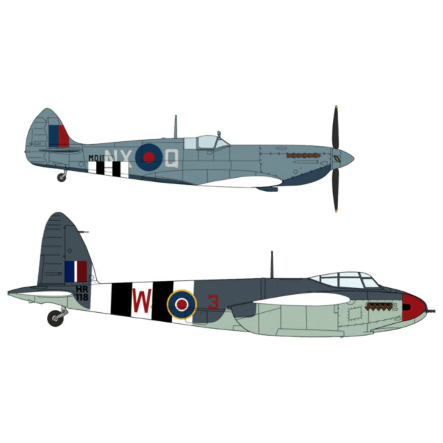 【新品即納】[PTM] 02096 1/72 スピットファイアMk7&モスキートFB MK6オーバーロード作戦(2機セット) プラモデル ハセガワ(20140530)