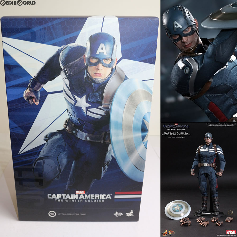 【中古即納】[FIG] ムービー・マスターピース キャプテン・アメリカ(ステルス・スーツ版) キャプテン・アメリカ/ウィンター・ソルジャー 1/6 完成品 フィギュア ホットトイズ(20150215)
