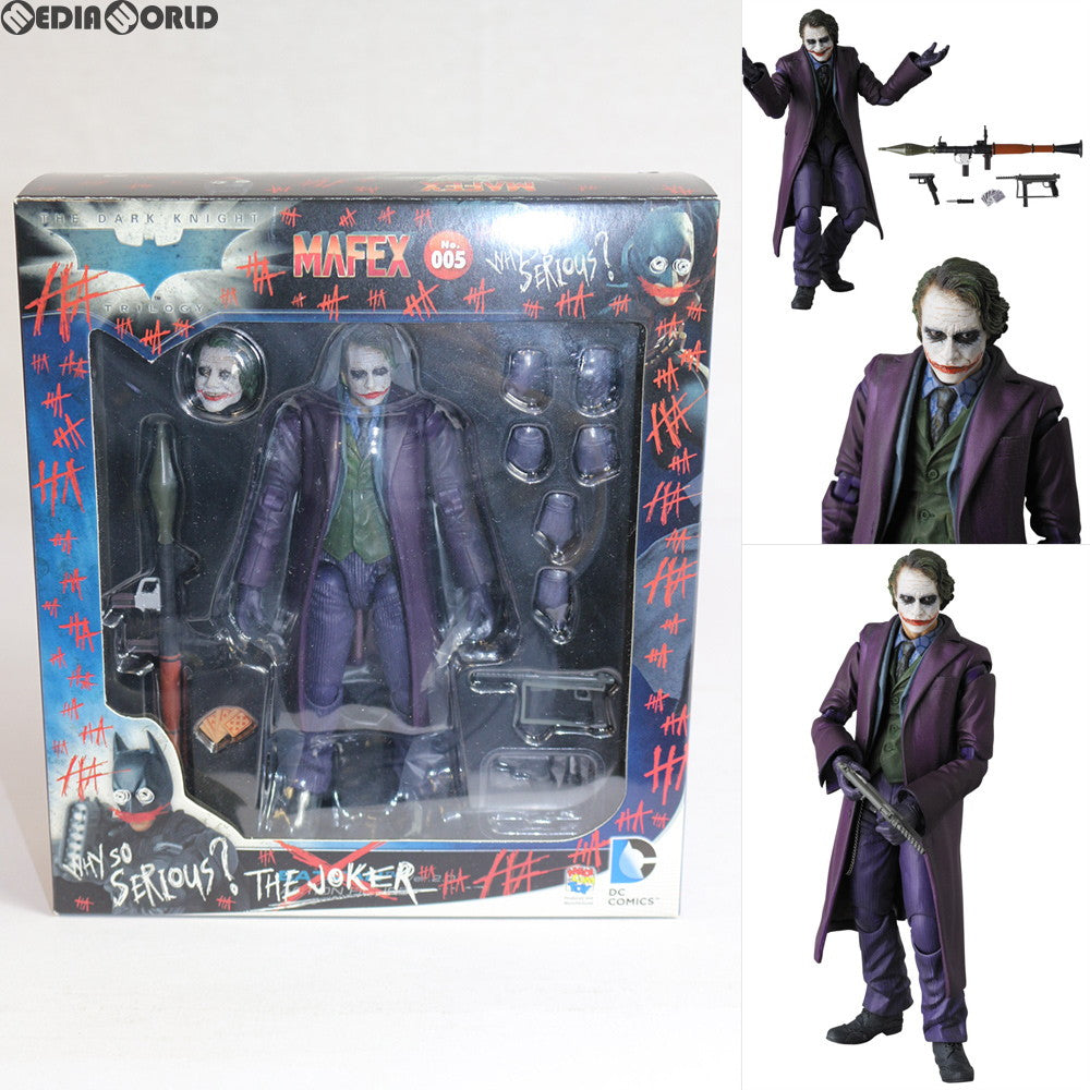 【中古即納】[FIG] マフェックス No.005 MAFEX THE JOKER(ジョーカー) BATMAN THE DARK KNIGHT(バットマン ダークナイト) 完成品 可動フィギュア メディコム・トイ(20150222)