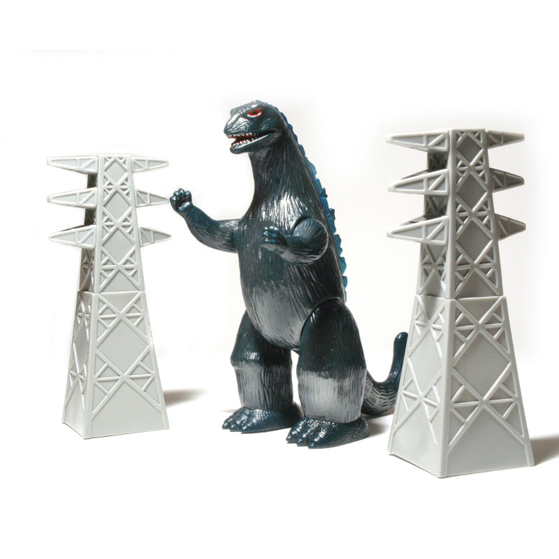 【新品即納】[FIG] (再販) 世紀の大怪獣ゴジラ350&高圧線鉄塔セット ソフビ マルサン(20180123)