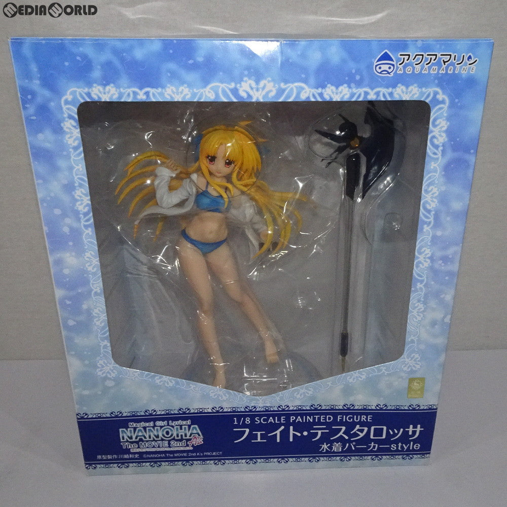 【中古即納】[FIG] フェイト・テスタロッサ 水着パーカーstyle 魔法少女リリカルなのは the Movie 2nd A's 1/8 完成品 フィギュア アクアマリン(20150228)