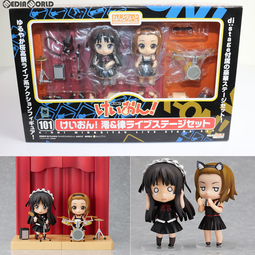 【中古即納】[FIG]ねんどろいど 101 けいおん! 澪&律ライブステージセット 完成品 可動フィギュア ワンフェス2010冬&GOODSMILE ONLINE SHOP限定 グッドスマイルカンパニー(20100228)