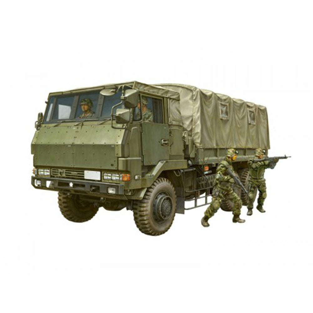 【新品】【お取り寄せ】[PTM]1/72 ミリタリーモデルキットNo.11 陸上自衛隊 3 1/2t トラック装甲強化型(隊員6体セット) プラモデル アオシマ(20150801)