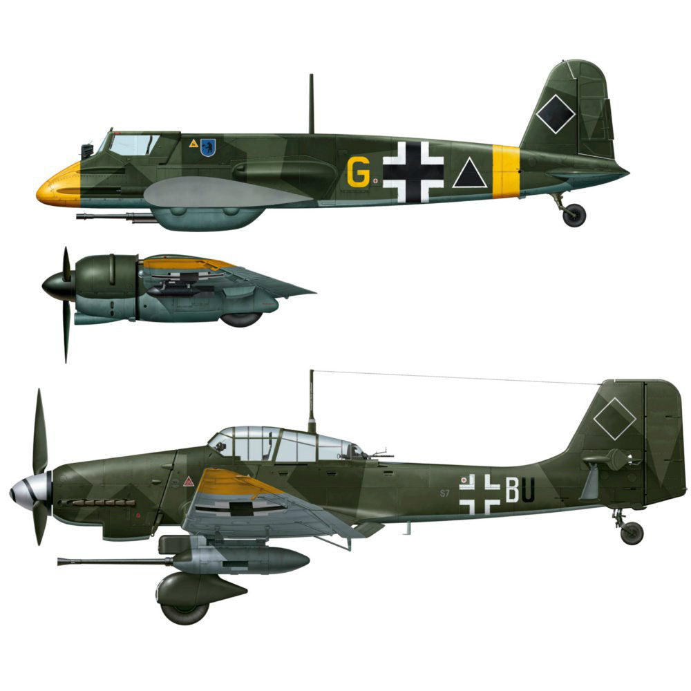 【新品即納】[PTM] 07409 1/48 ヘンシェルHs129B-1/2&ユンカースJu87G-2「タンクバスターズ」2機セット プラモデル ハセガワ(20150821)