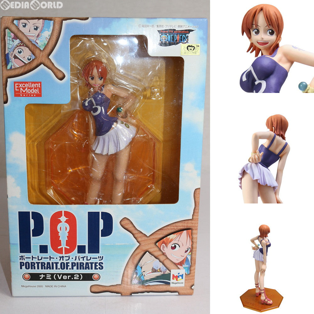 【中古即納】[FIG] エクセレントモデル Portrait.Of.Pirates P.O.P ワンピースシリーズ4 ナミ Ver.2 ONE PIECE 1/8 完成品 フィギュア メガハウス(20051228)