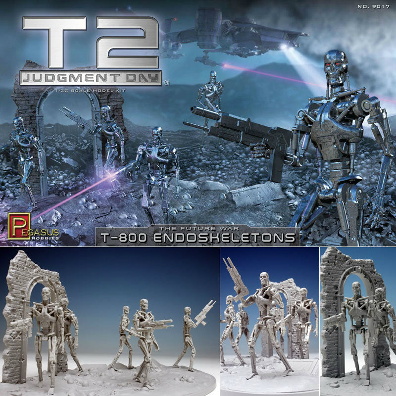 【新品即納】[PTM] PH9017 1/32 ターミネーター2 T-800 エンドスケルトン(5体セット) プラモデル ペガサスホビー(20150726)