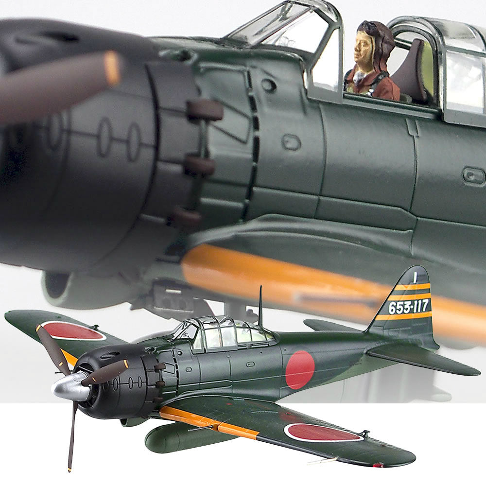 【新品即納】[FIG] ダイキャストモデル No.03 1/48 三菱A6M5 零式艦上戦闘機 五二型 第653海軍航空隊 完成品 スカイネット(アオシマ) (20151002)