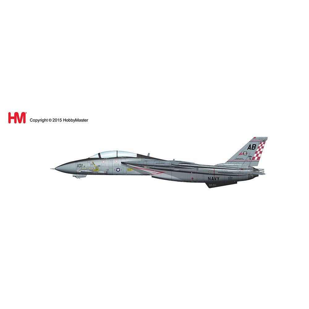 【新品即納】[PTM] HA5201 1/72 F-14A トムキャット 第211戦闘飛行隊 ファイティングチェックメイツ 完成品 ホビーマスター(20160110)