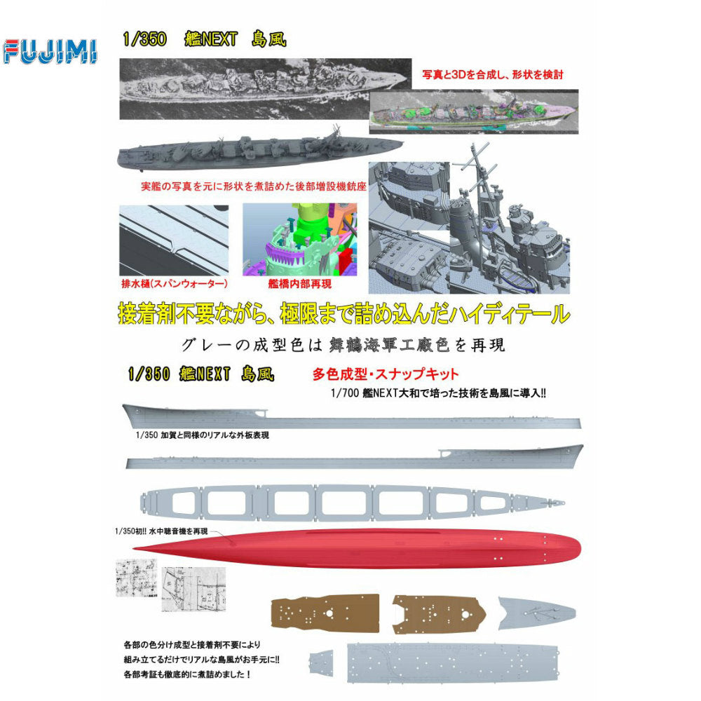 【新品即納】[PTM] 1/350 艦NEXT 日本海軍駆逐艦 島風 プラモデル フジミ(20151205)