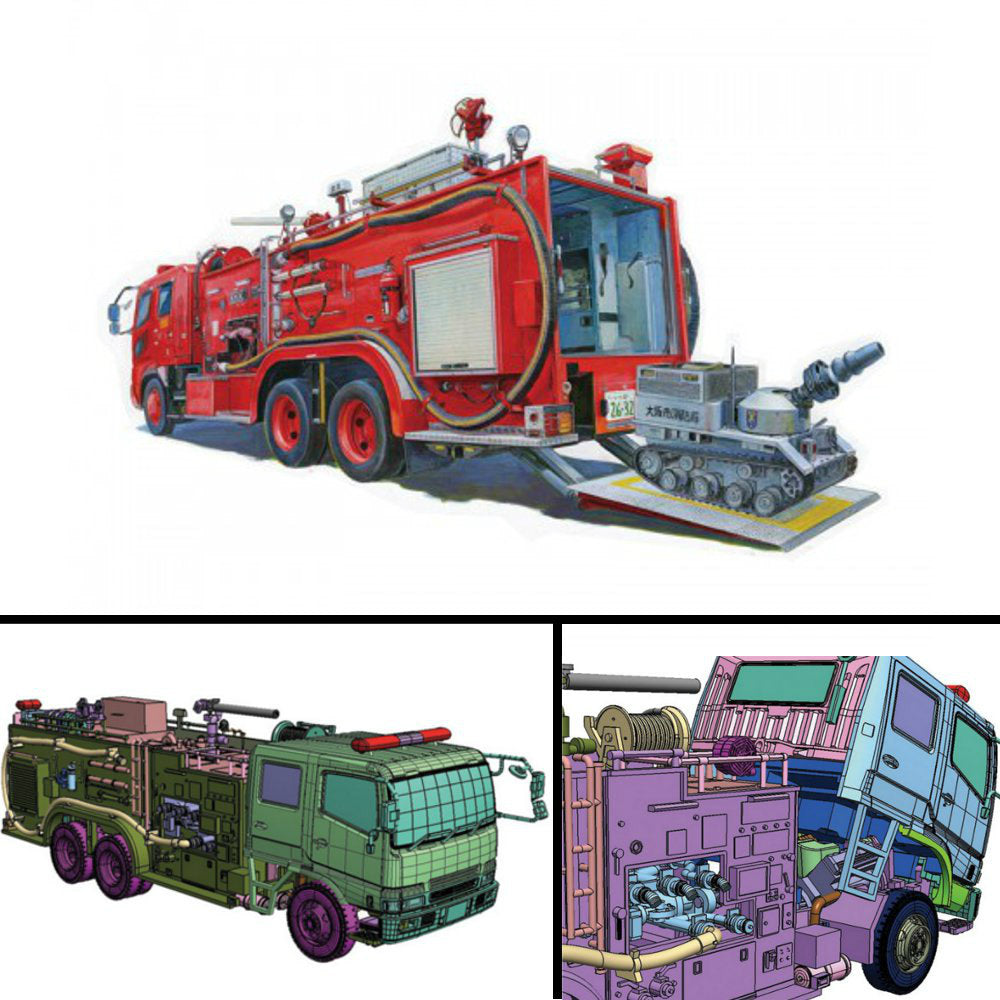 【新品即納】[PTM] ワーキングビークルNo.1 1/72 化学消防ポンプ車(大阪消防局C6) プラモデル アオシマ(20160331)