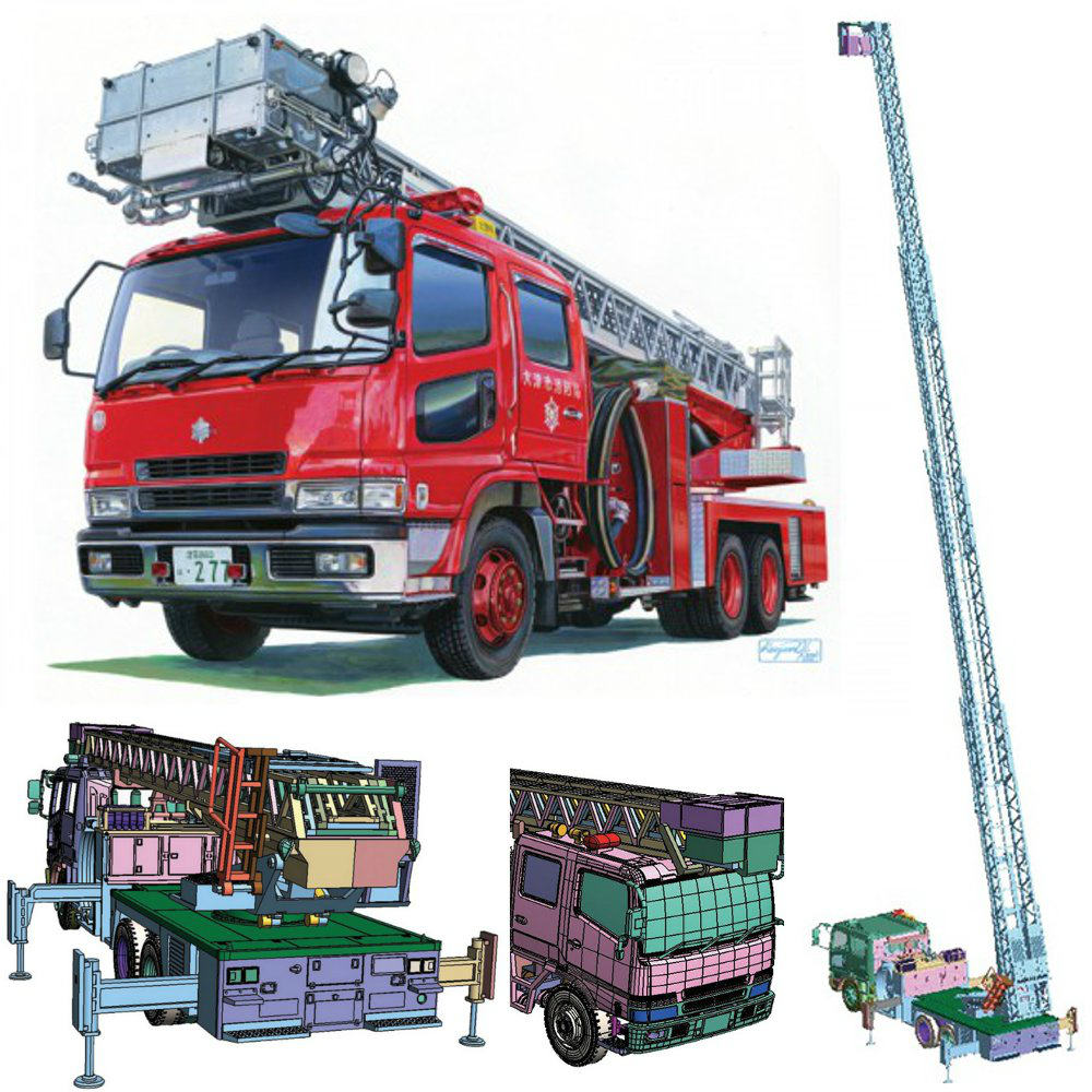 【新品即納】[PTM] ワーキングビークルNo.2 1/72 はしご付き消防車(大津市消防局) プラモデル アオシマ(20160331)