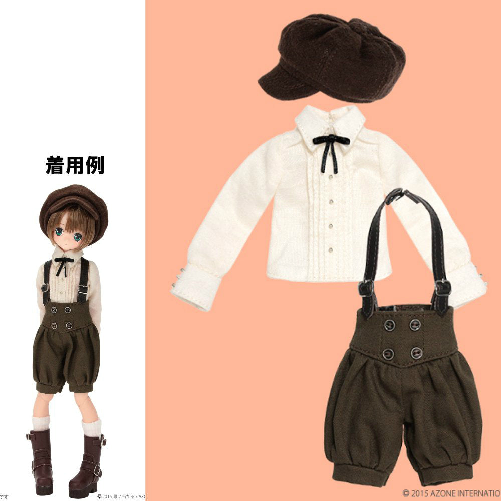 【中古即納】[FIG] 1/6 ピュアニーモ用 PNXS おめかしコルセット ハーフパンツセット(カーキ×ライトブラウン) こもれび森のお洋服屋さん♪ ドール用衣装(ALB146-KHK) アゾン(20151021)