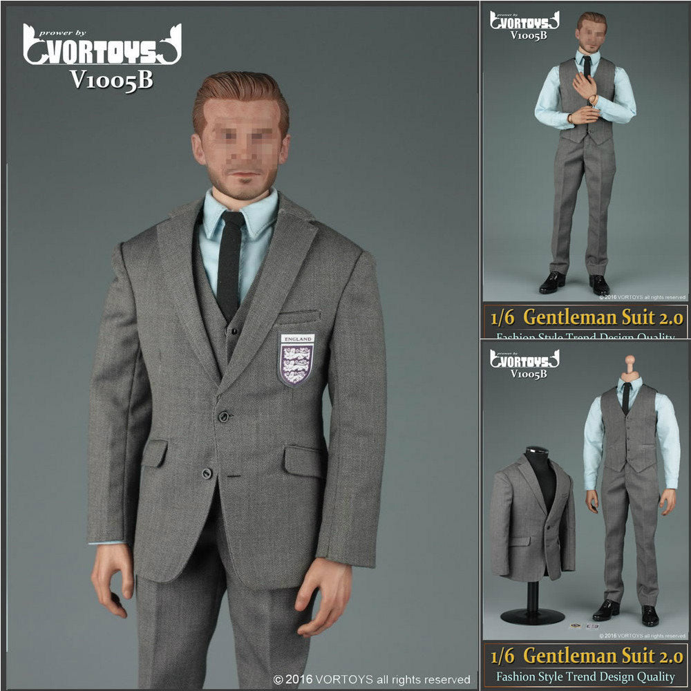 【新品即納】[FIG] V1005B 1/6 ジェントルマン スーツ セット 2.0 グレー ドール用衣装 VORトイズ(20160625)