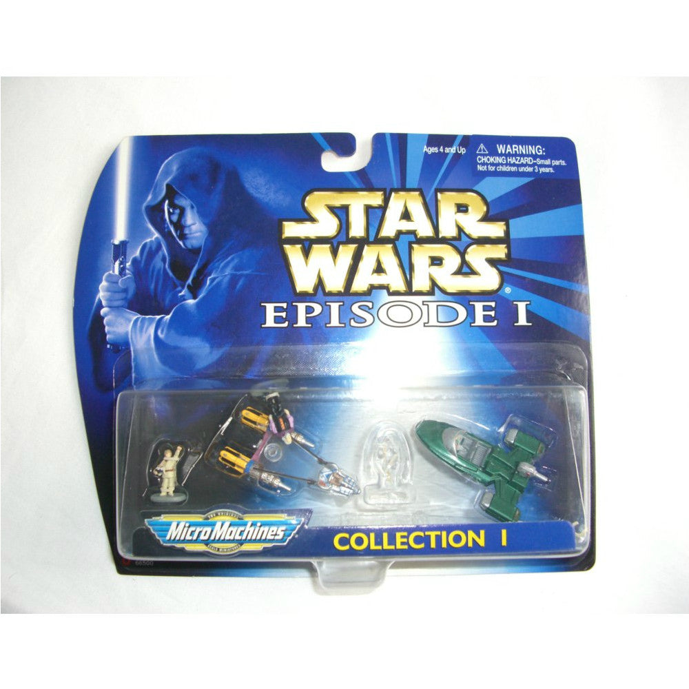 【中古即納】[FIG] Micro Machines スター・ウォーズ エピソード1/ファントム・メナス ビークル/フィギュアコレクションI(4個SET) Galoob/トミー