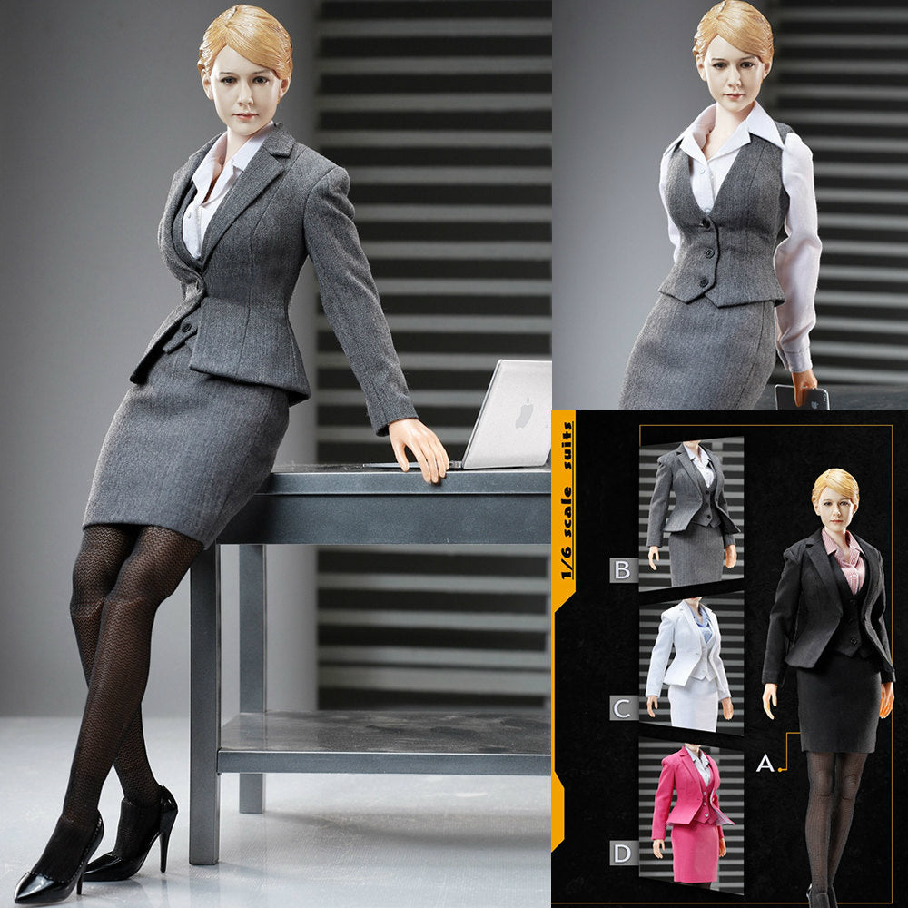 【新品即納】[FIG] POP-X23-B 1/6 オフィスレディ ビジネススーツ セット B グレー ドール用衣装 ポップトイズ(20160625)