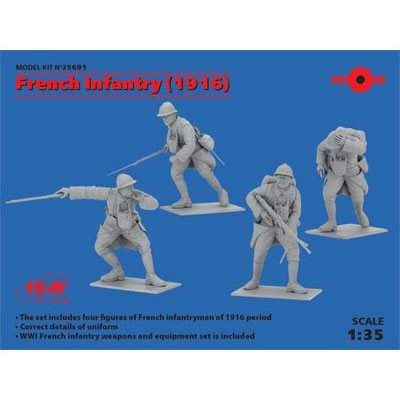 【新品即納】[PTM] 35691 1/35 フランス歩兵(1916) プラモデル ICM(20160519)